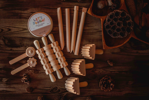 Wooden Playdough Tool Pack - set of 12